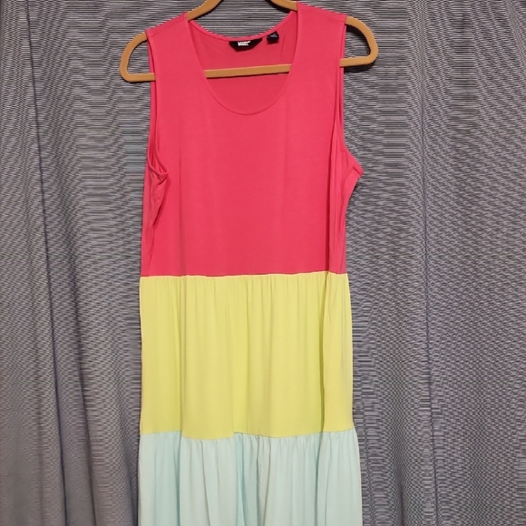 Lands' End Colorblock Maxi Dress - Pink, Yellow, Mint, Blue - Picture 1 of 4